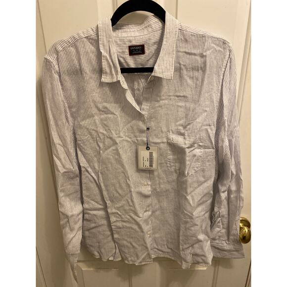 UNTUCKit Tops - Brand New Untuckit Women's 18 Regular Angelen Blue White Long Sleeve Shirt Top